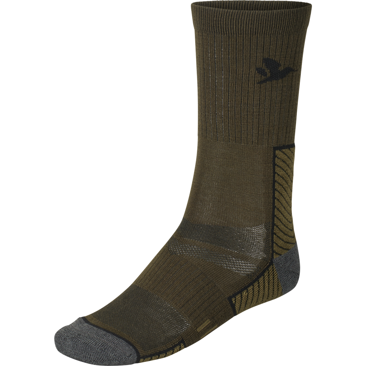 Field Merino-strumpor - 2-pack Pine Green/Military Olive - Seeland
