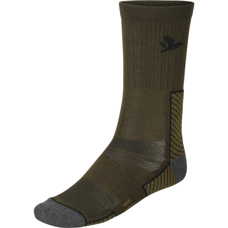 Field Merino-strumpor - 2-pack Pine Green/Military Olive - Seeland