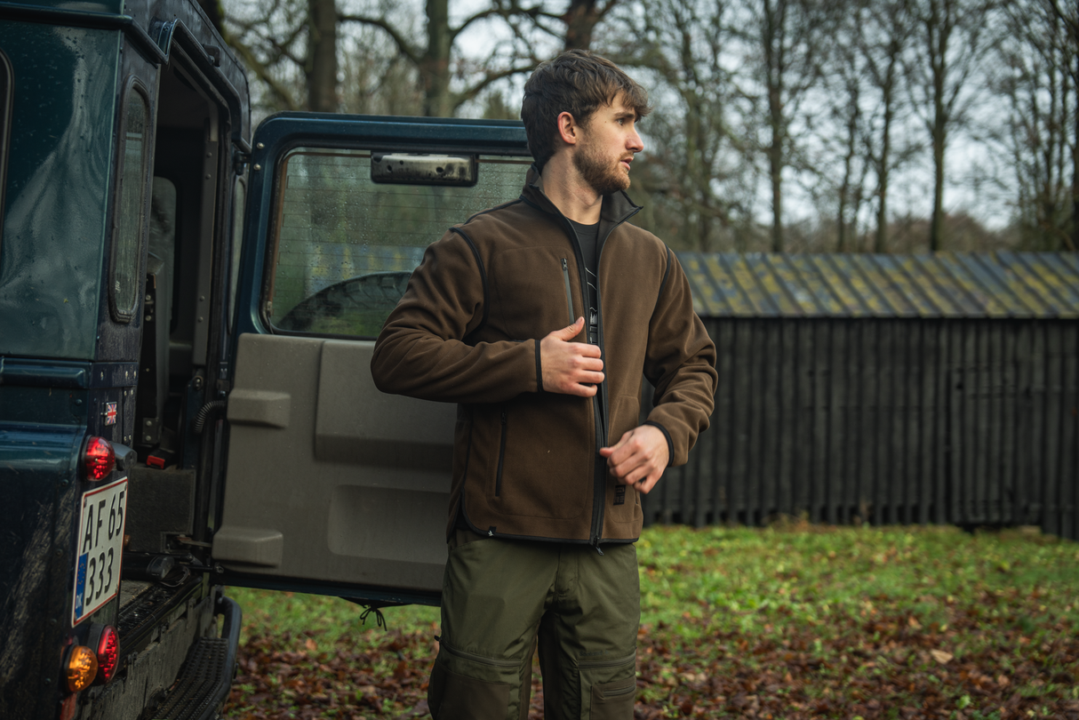 Enfärgad vändbar fleece Grizzly Brown/Demitasse Brown – Seeland