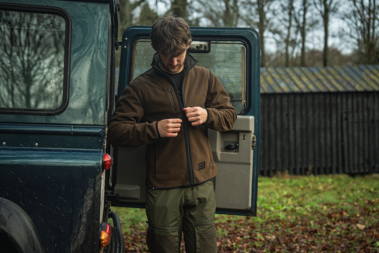 Enfärgad vändbar fleece Grizzly Brown/Demitasse Brown – Seeland