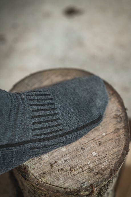 Merino-sockor Grå/Melange/Svart - Heavy Field