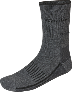 Field Heavy Merino Strumpor - Grey Melange/Black – Seeland