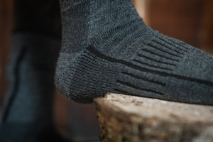 Field Heavy Merino Strumpor - Grey Melange/Black – Seeland