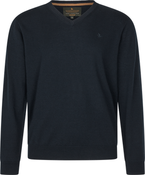 V-ringad tröja Dark Sapphire – Seeland