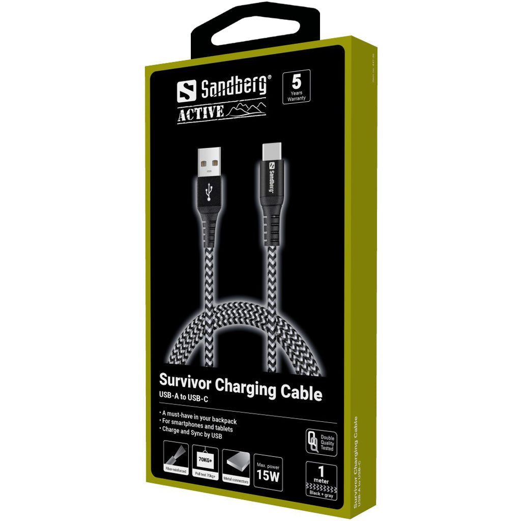 Survivor USB-C - USB-A Laddkabel - Sandberg