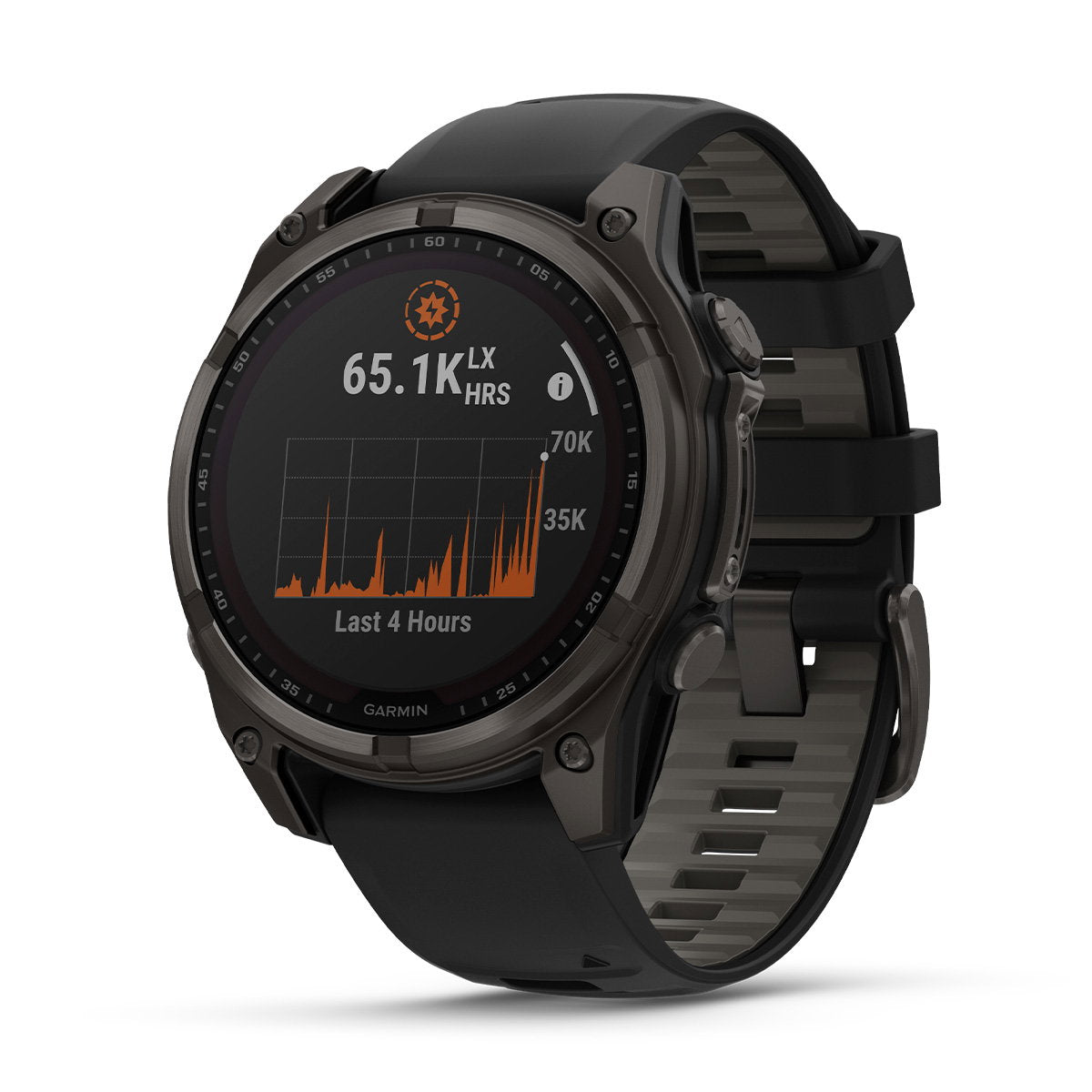 fēnix® 8 – 47 mm, Solar, Sapphire, Carbon Grey DLC-titanium med sort/Pebble Grey silikonerem 2