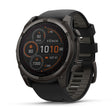 fēnix® 8 – 51 mm, Solar, Sapphire, Carbon Grey DLC-titanium med sort/Pebble Grey silikonerem 1