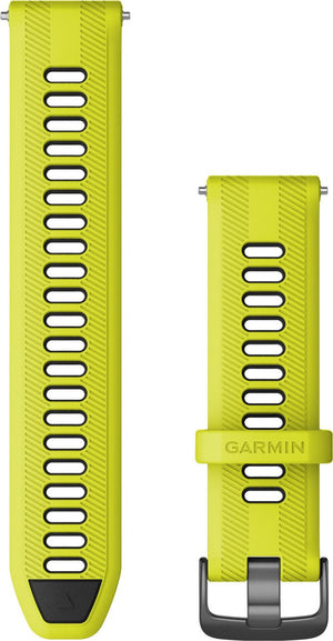 Quick Release remme (18 mm), Sort/Amp Yellow silikone, Slate hardware 3
