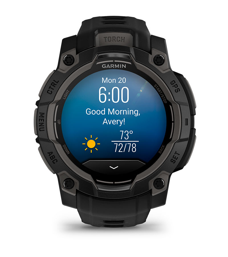 Instinct® 3 – 45 mm, AMOLED, Svart med Svart Rem – Garmin