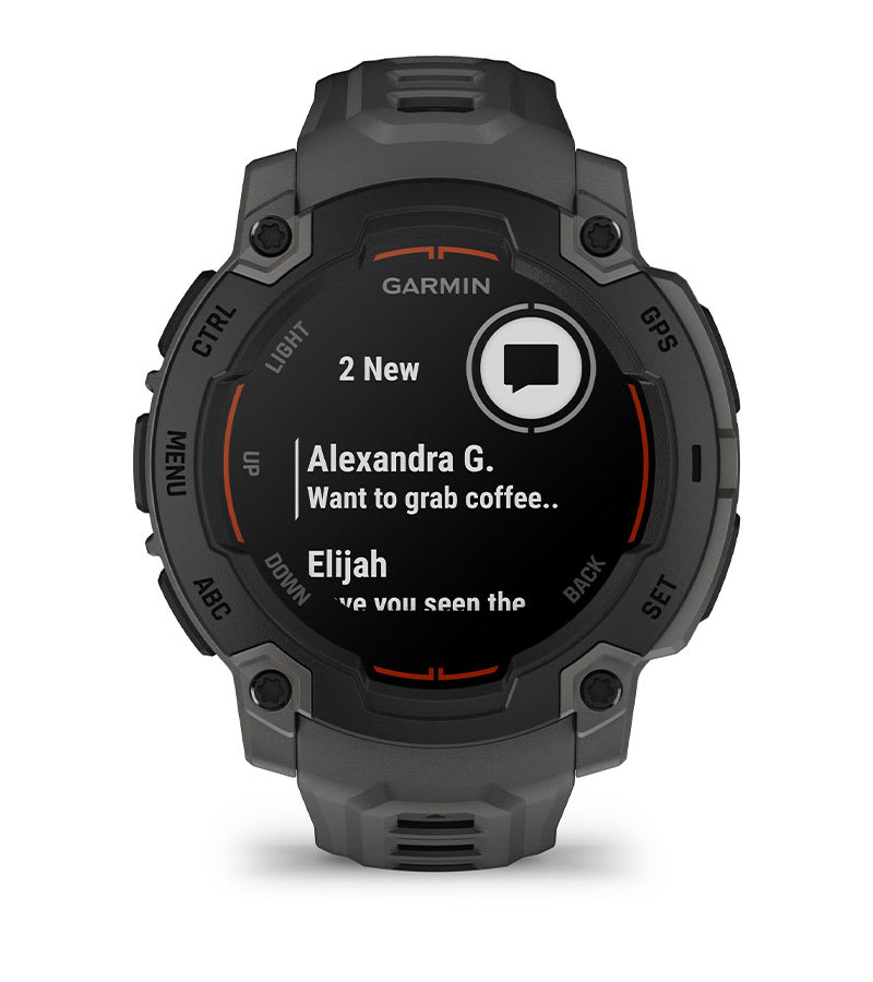 Instinct® E – 45 mm, Svart med Charcoal rem – Garmin