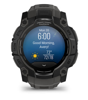 Instinct® 3 – 50 mm, AMOLED, Svart med Charcoal rem – Garmin