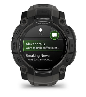 Instinct® 3 – 50 mm, AMOLED, Svart med Charcoal rem – Garmin