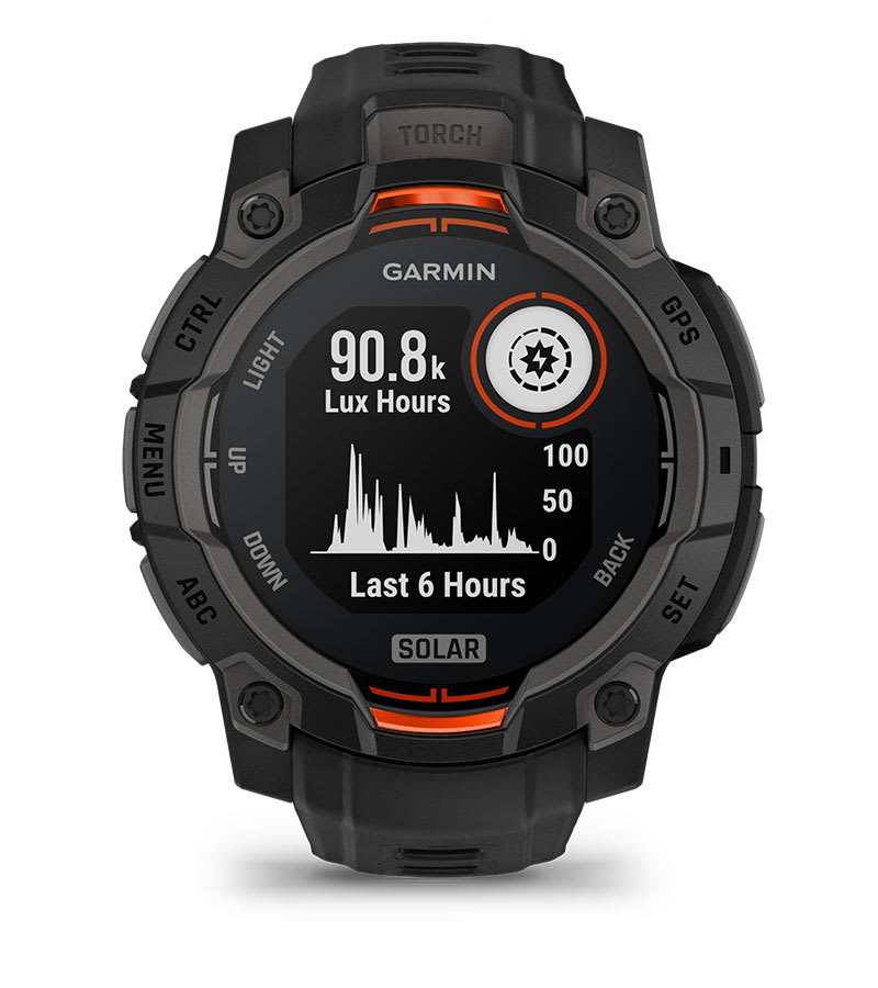 Instinct® 3 – 45 mm, Solar, Svart med Svart Rem – Garmin