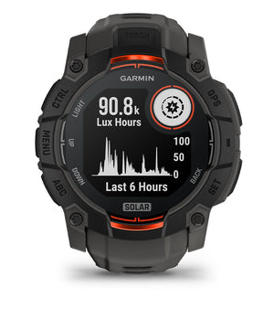 Instinct® 3 – 50 mm, Solar, Svart med Charcoal Rem – Garmin