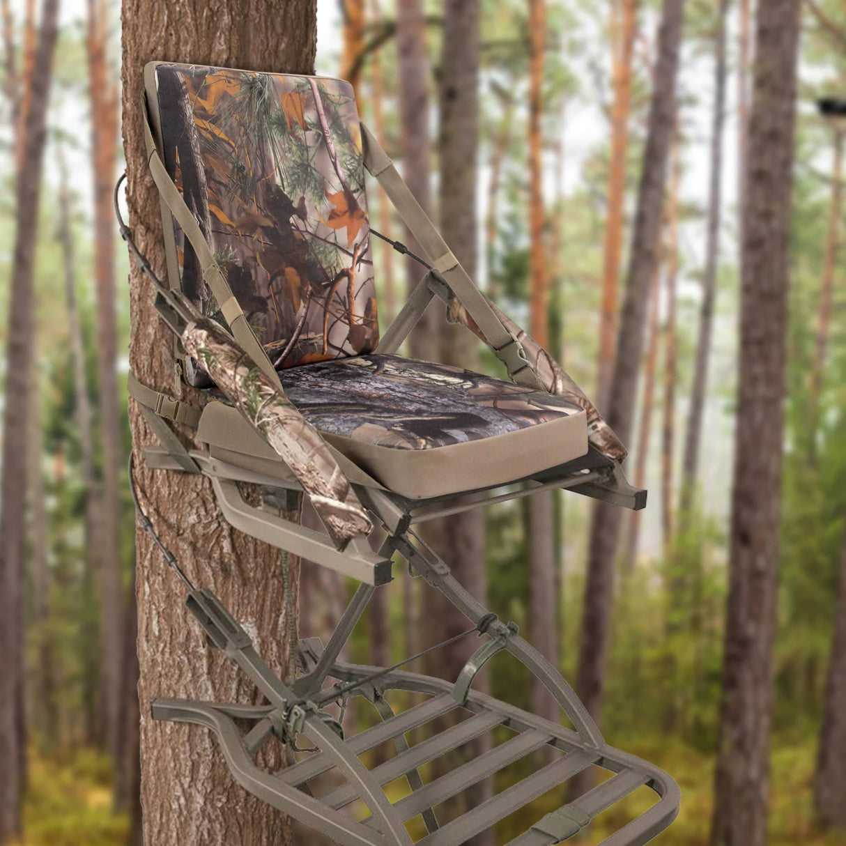 Lyxig sittdyna i camo med värme - HuntElite