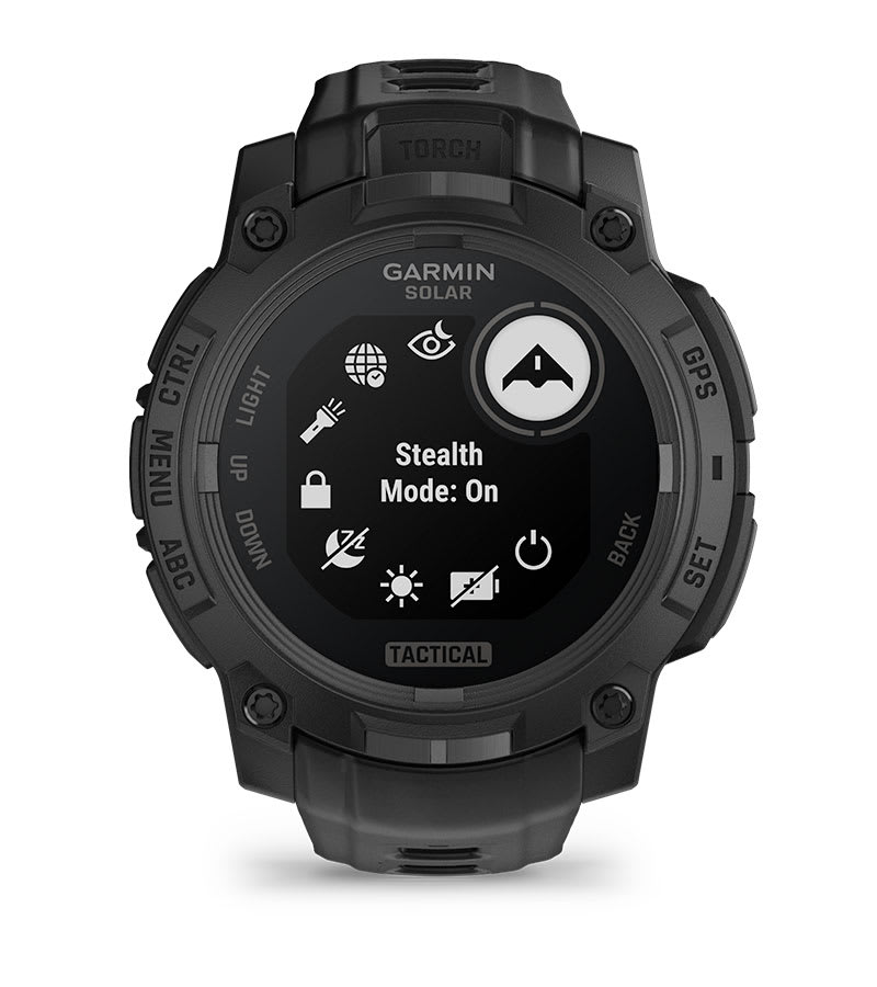 Instinct® 3 – 45 mm, Solar, Tactical Edition, Svart med Svart rem – Garmin