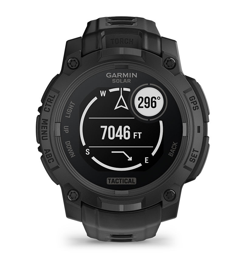 Instinct® 3 – 45 mm, Solar, Tactical Edition, Svart med Svart rem – Garmin
