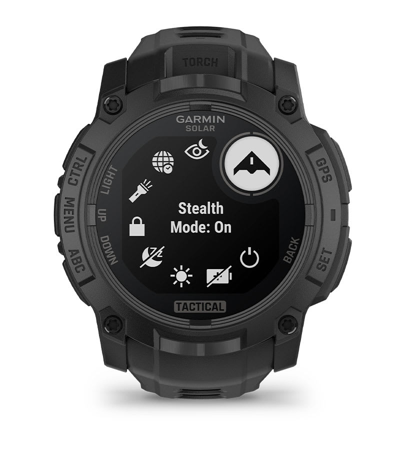 Instinct® 3 – 50 mm, Solar, Tactical Edition, Svart med Svart Rem – Garmin