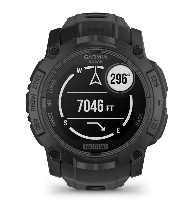 Instinct® 3 – 50 mm, Solar, Tactical Edition, Svart med Svart Rem – Garmin