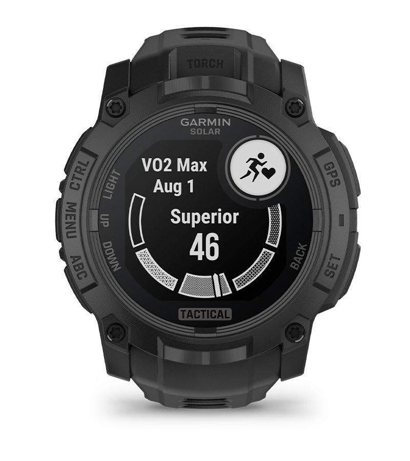 Instinct® 3 – 50 mm, Solar, Tactical Edition, Svart med Svart Rem – Garmin