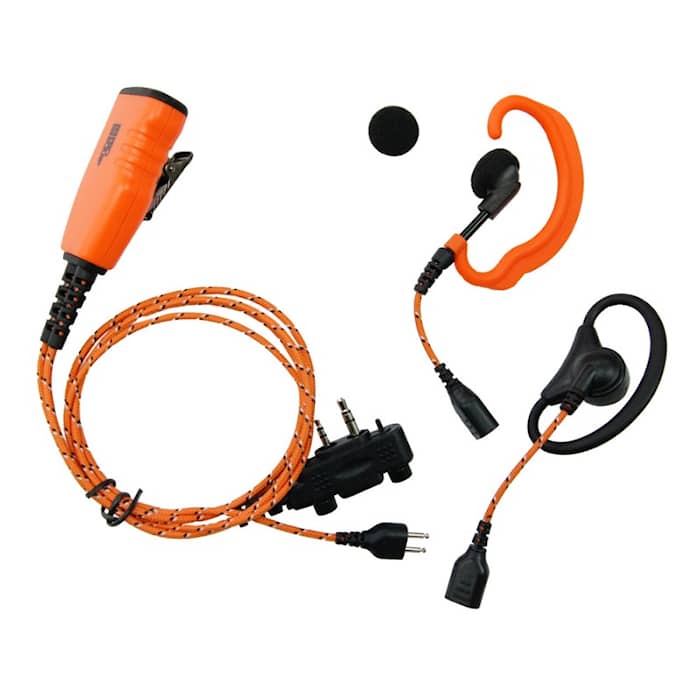 PRO-U610LA Orange tygkabel 3-i-1 C & D jumperkabel / mikrofon/PTT - Peltor