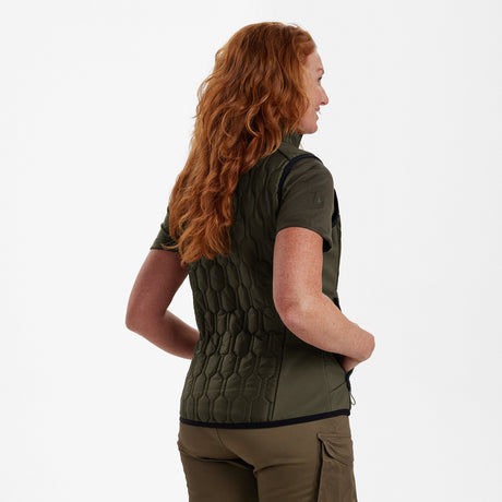 Lady Mossdale quiltad väst Forest Green - Deerhunter