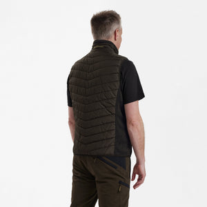 Moor quiltad väst med stickning Brun - Deerhunter