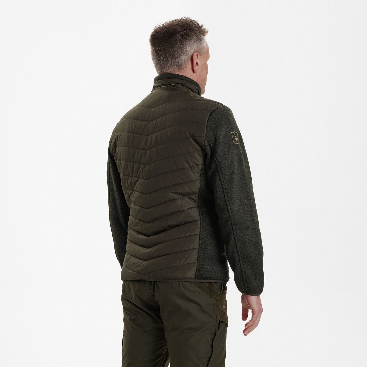 Moor quiltad jacka med stickning Grön - Deerhunter