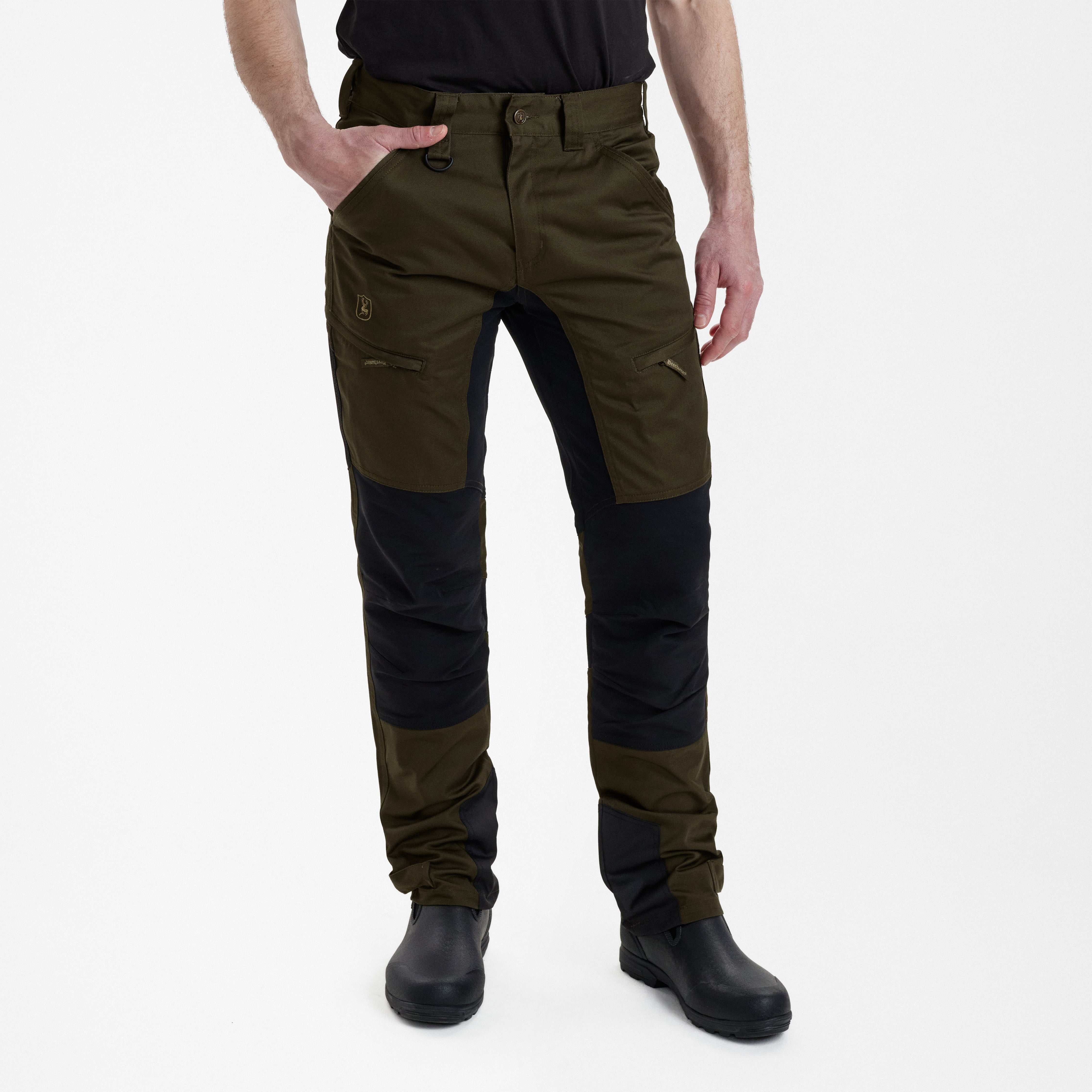 Rogaland Stretchbyxor med kontrast - Kort - Adventure Green - Deerhunter