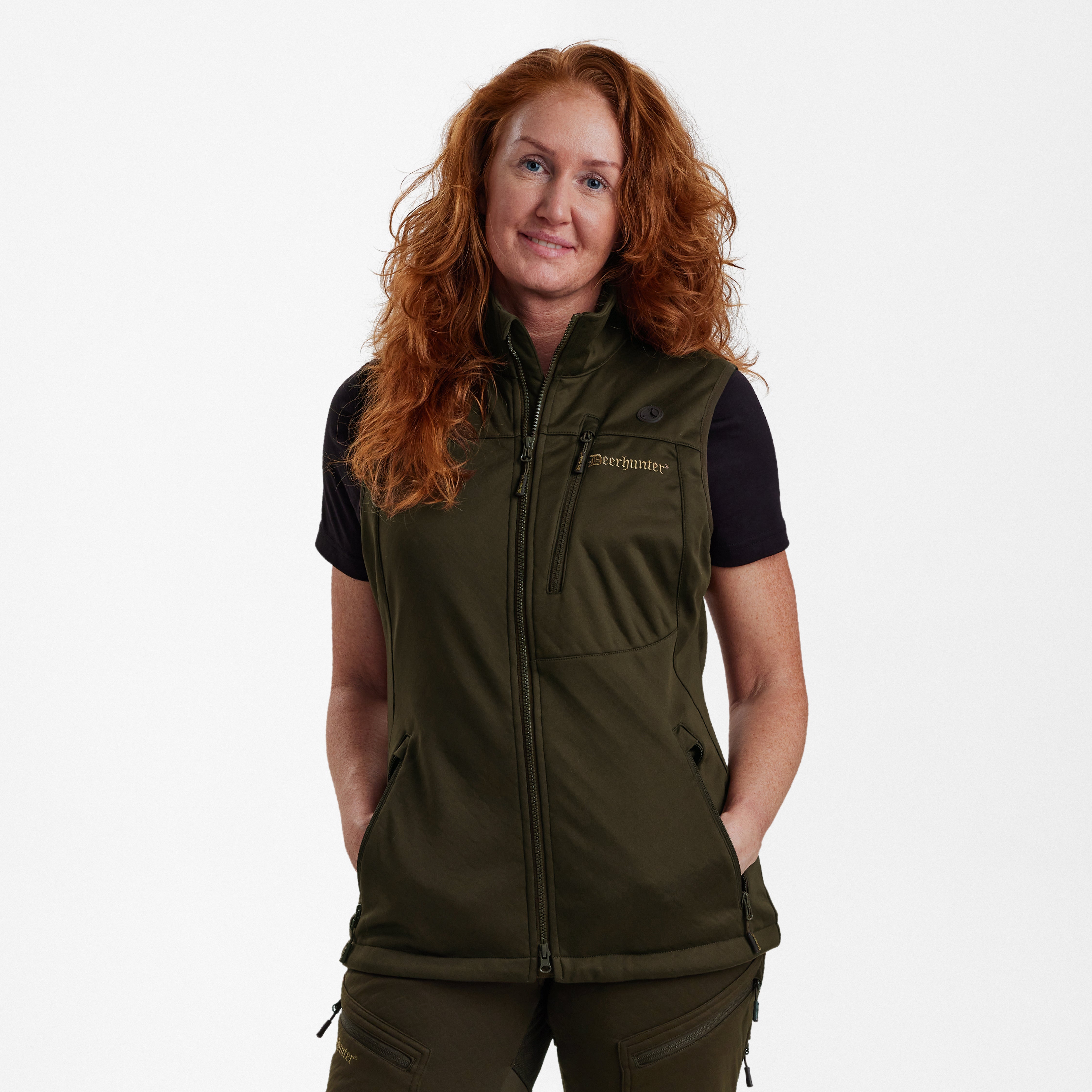 Stl. 48 - Dam Excape Softshellväst Art Green - Deerhunter - Bytesvara