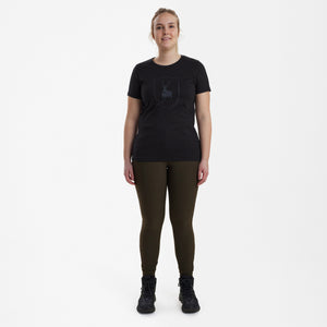 Dam T-shirt med logga Svart - Deerhunter