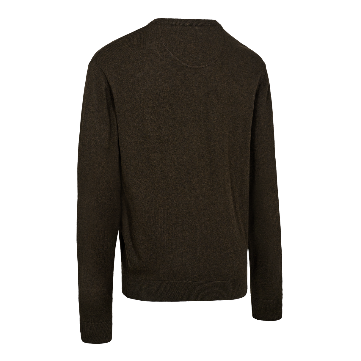 Harrington Stickad Tröja Med V-Hals - Brown Melange – Deerhunter