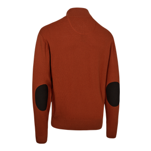 Harrington Stickad tröja med dragkedja i halsen Oak Rust Melange - Deerhunter
