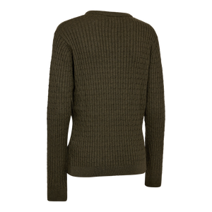 Lady Harrington Kabelstickad Tröja - Forest Ember Melange – Deerhunter