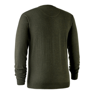 Kingston Stickad tröja Med Rund Hals - Green Melange – Deerhunter