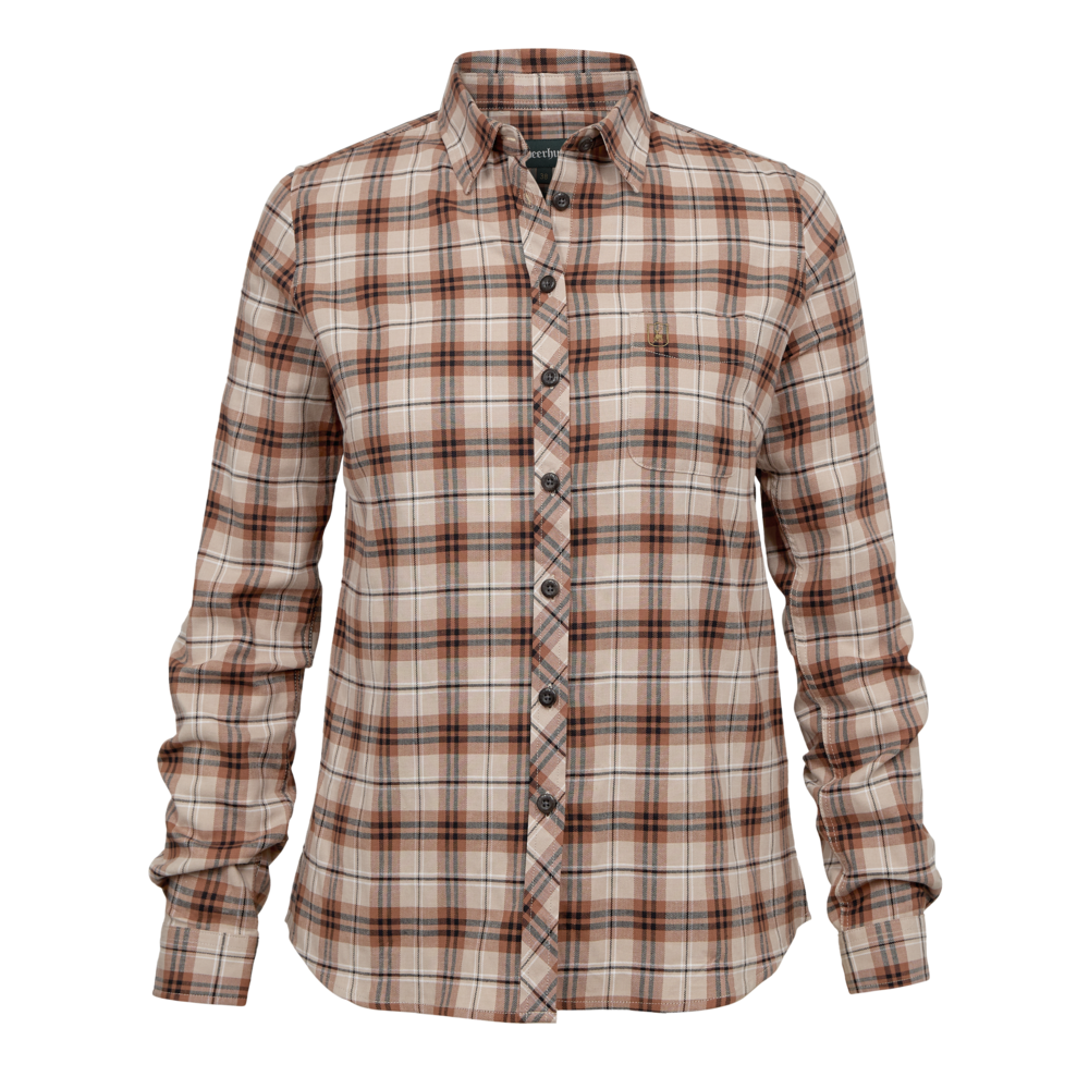 Lady Louisa Skjorta Orange Check - Deerhunter