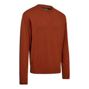 Harrington Stickad tröja med rund hals - Oak Rust Melange – Deerhunter