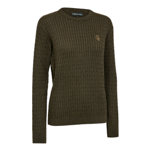 Lady Harrington Kabelstickad Tröja - Forest Ember Melange – Deerhunter