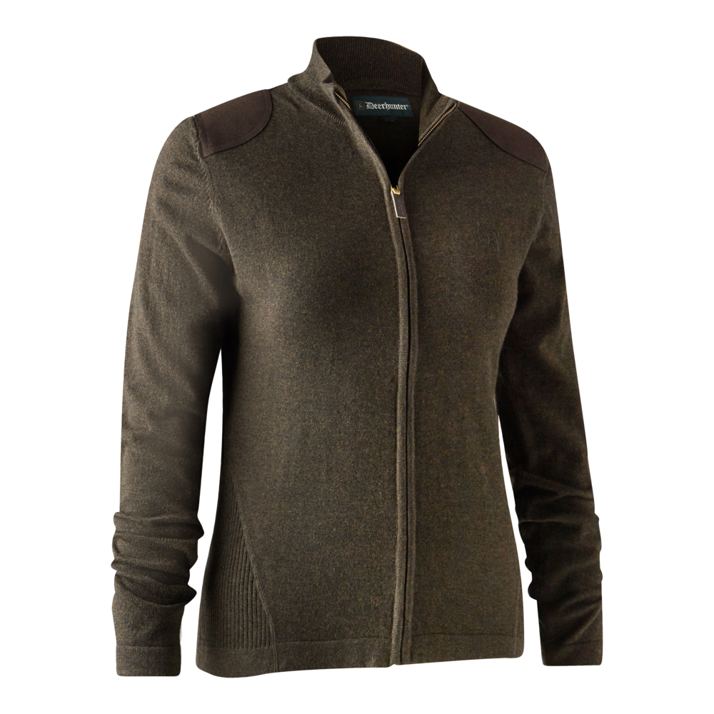 Lady Darlington Stickad Cardigan Mörk Elm - Deerhunter