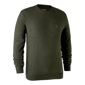 Kingston Stickad tröja Med Rund Hals - Green Melange – Deerhunter
