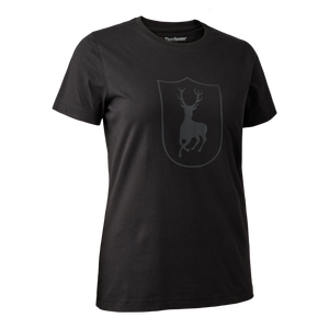 Dam T-shirt med logga Svart - Deerhunter