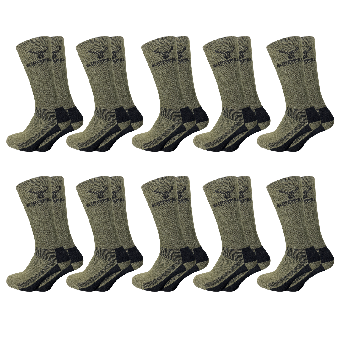 10-pack Jaktstrumpor Grön/Svart - European Hunter
