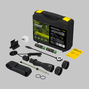 Predator Pro Extended Set / Warm / Fullt utrustat set för taktiska uppgifter: ficklampa, två 18650 Li-Ion-batterier, magnetisk USB-laddare, magnetiskt fäste, magnetisk fjärrströmbrytare, två färgfilter - Armytek