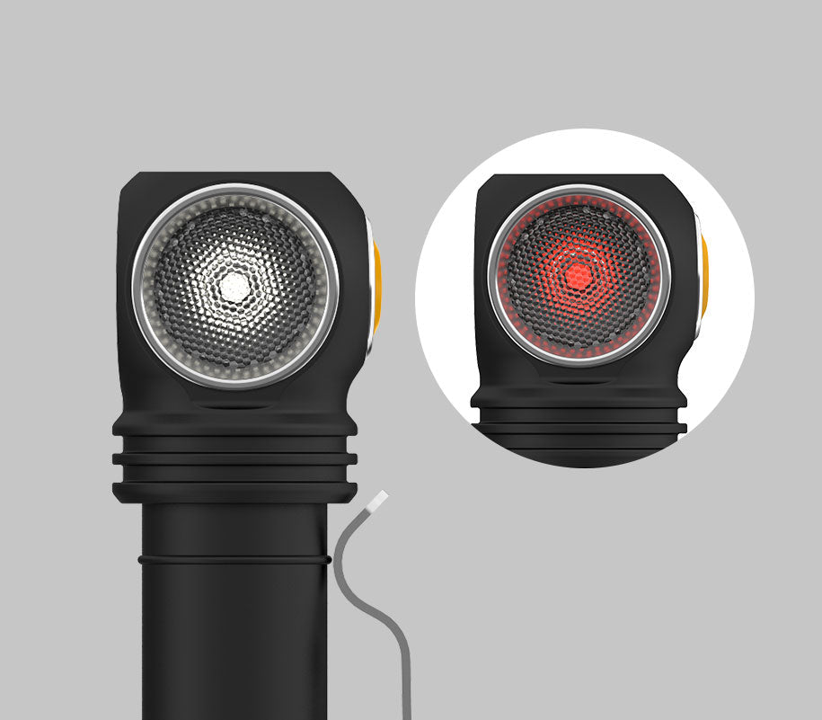 Wizard C2 WR Magnet USB / Vit & Röd / 1100 lm & 230 lm / TIR 70°:120° / 1x18650 (incl.) - Armytek
