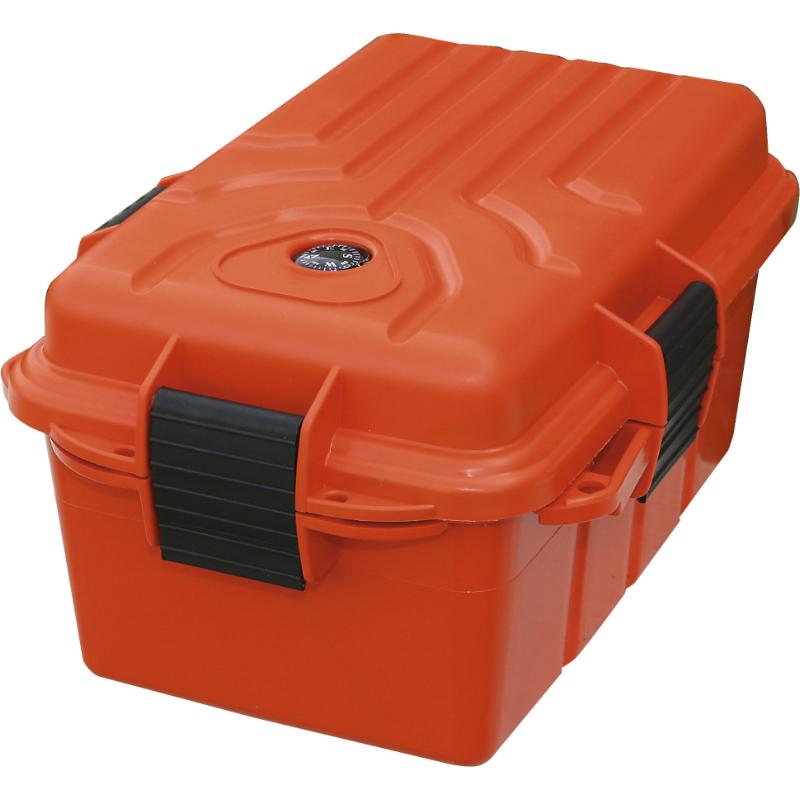 Överlevnadsbox med kompass orange/vattentät 24,5x19,5x12cm - MTM