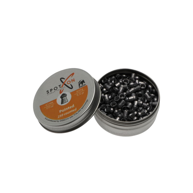 Spetsig 4,5mm - 0,63gr/9,72grain - 250 bitar per burk - Spoton