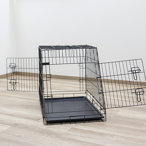 Hopfällbar hundbur i stål, sned - 63x48x57 cm – Kerbl