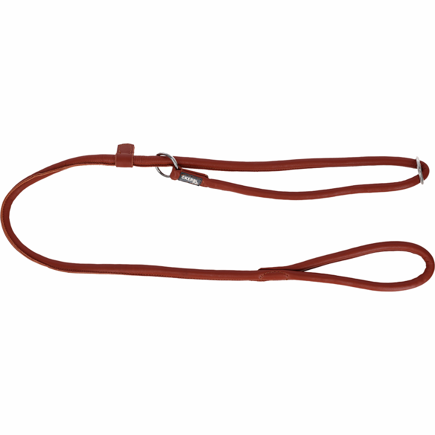 Hundkoppel Roma Slip runt läder – Cognac brun – Kerbl