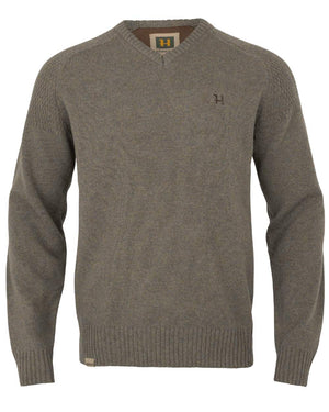 Vincent Merino V-Neck Tröja - Dark sand – Härkila