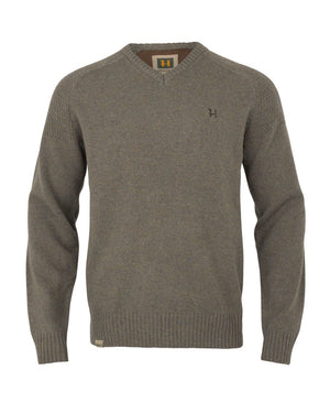 Vincent Merino V-Neck Tröja - Dark sand – Härkila